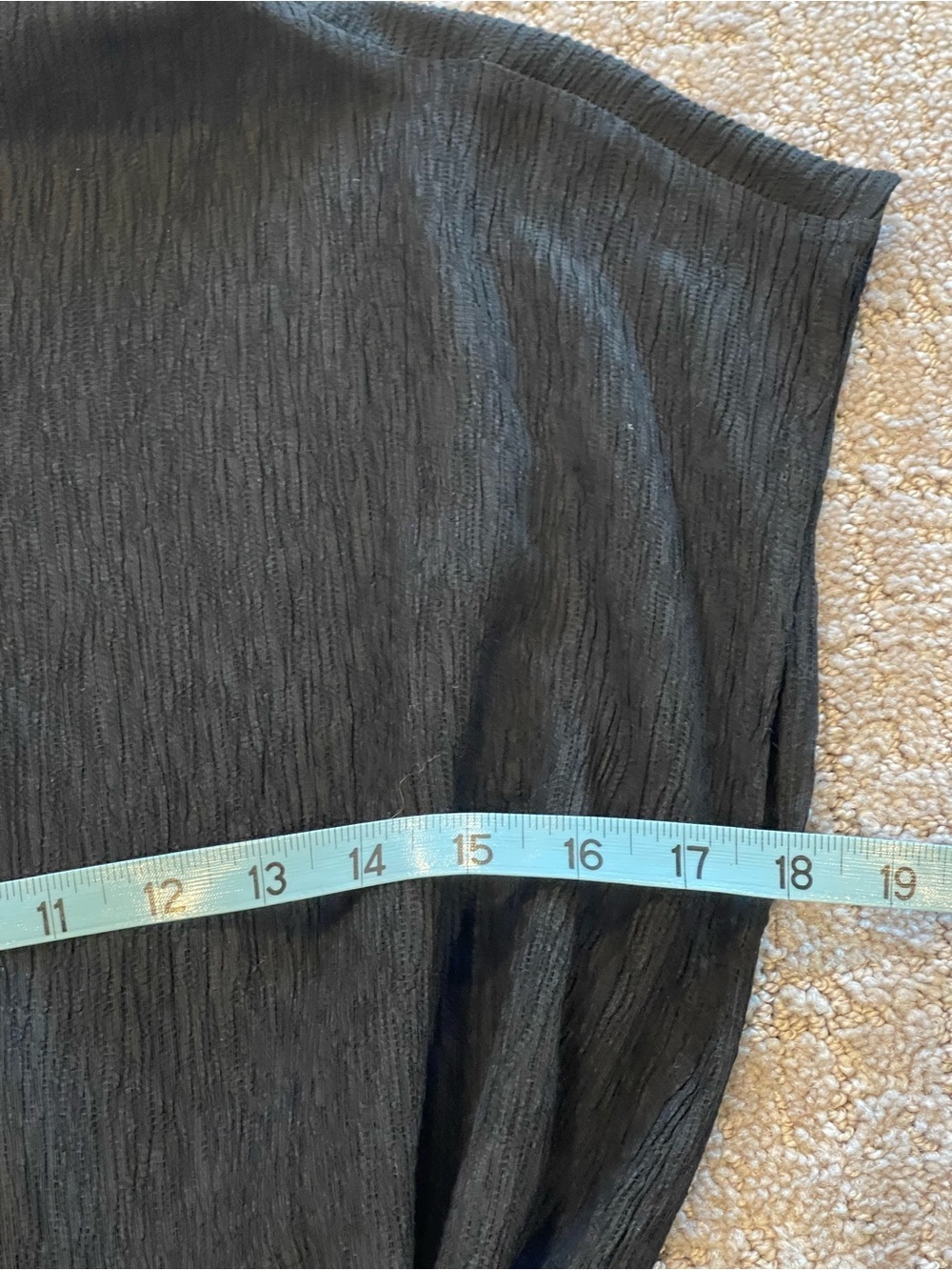 Eileen Fisher Crinkle, Black Funnel Neck Midi
Dress,Cap Sleeve,Elastic Waist-XS - Picture 8 of 16